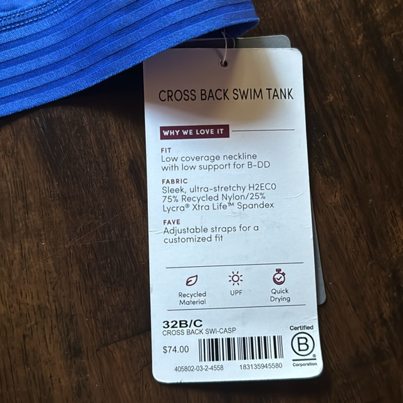 Athleta Cross Back Swim Tank NWT - Picture 5 of 9